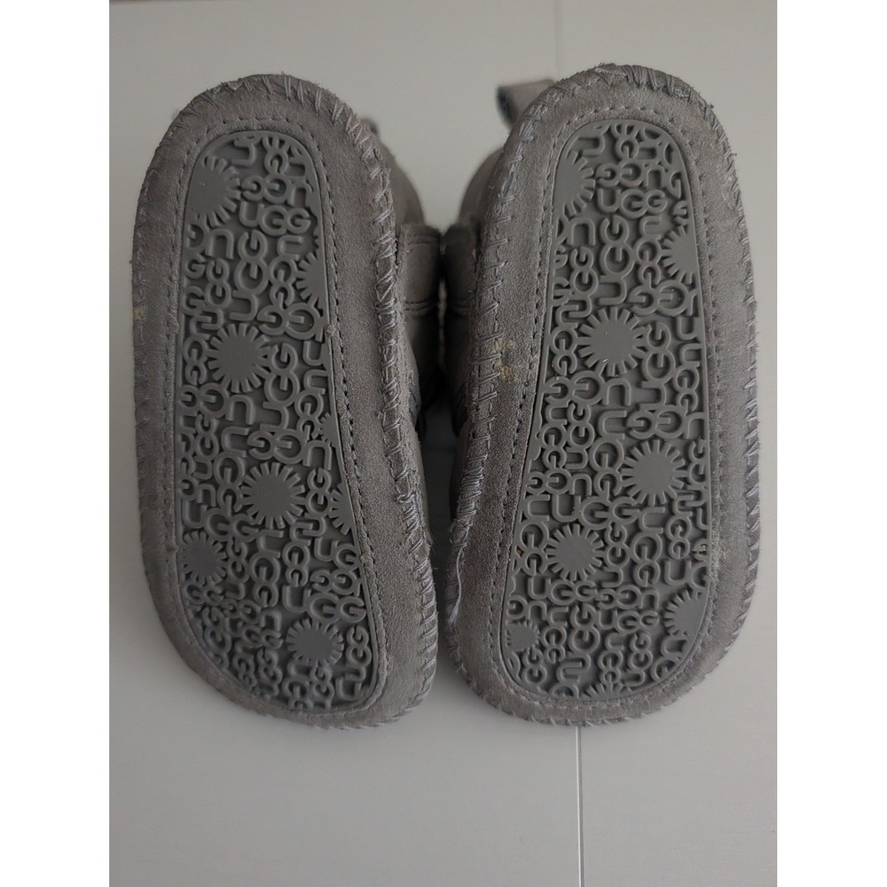 UGG Toddler Baby Boots Gray Suede Cozy Fur Lined Size 4 5 - Picture 6 of 6